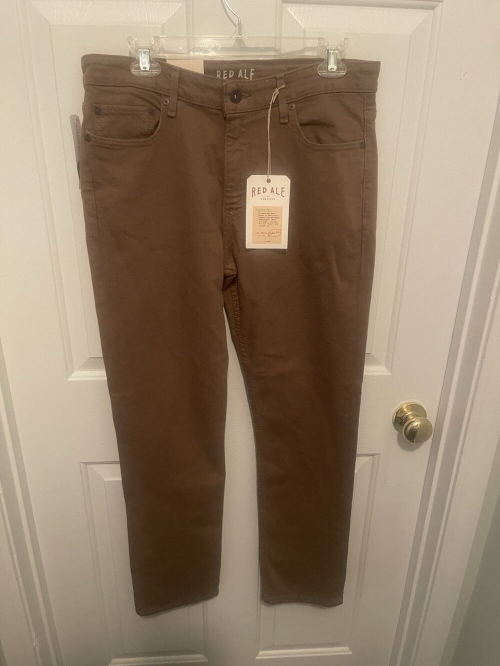 RED ALE BY ALESBURY JEANS BROWN 30X30 SLIM STRETCH NEW WITH TAGS